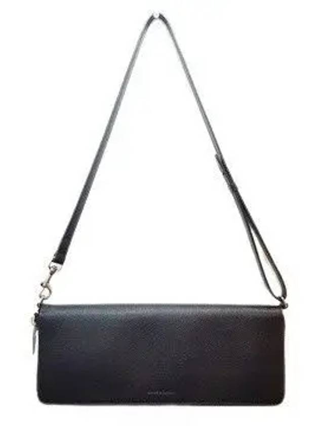 Luxury Balenciaga Leash Strap Leather Clutch Bag Black