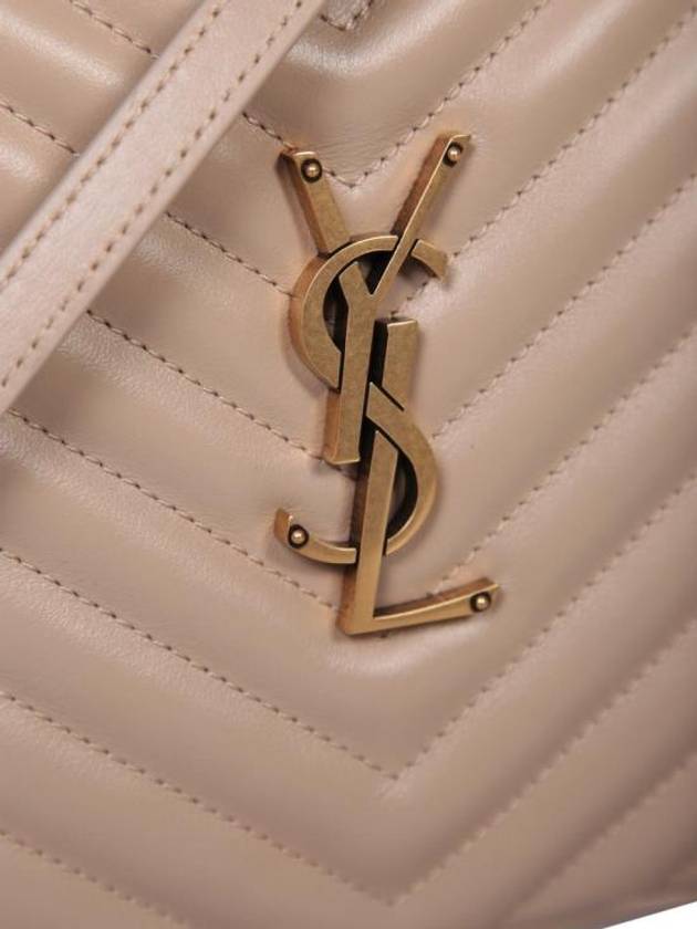 Luxury Saint Laurent Lou Logo Quilting Cross Bag Beige
