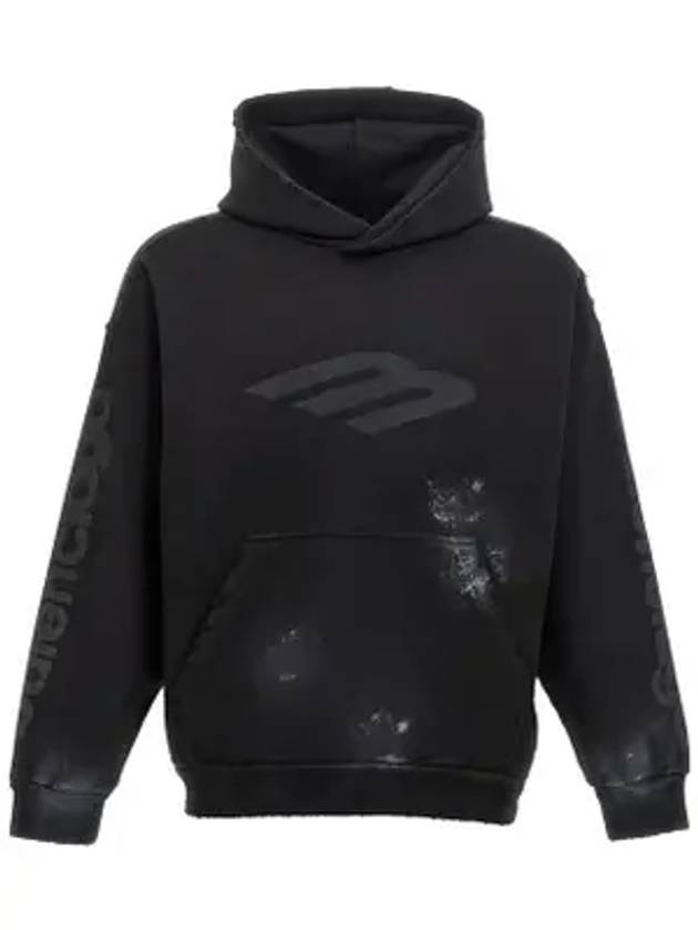 Luxury Balenciaga Logo Print Hoodie Black