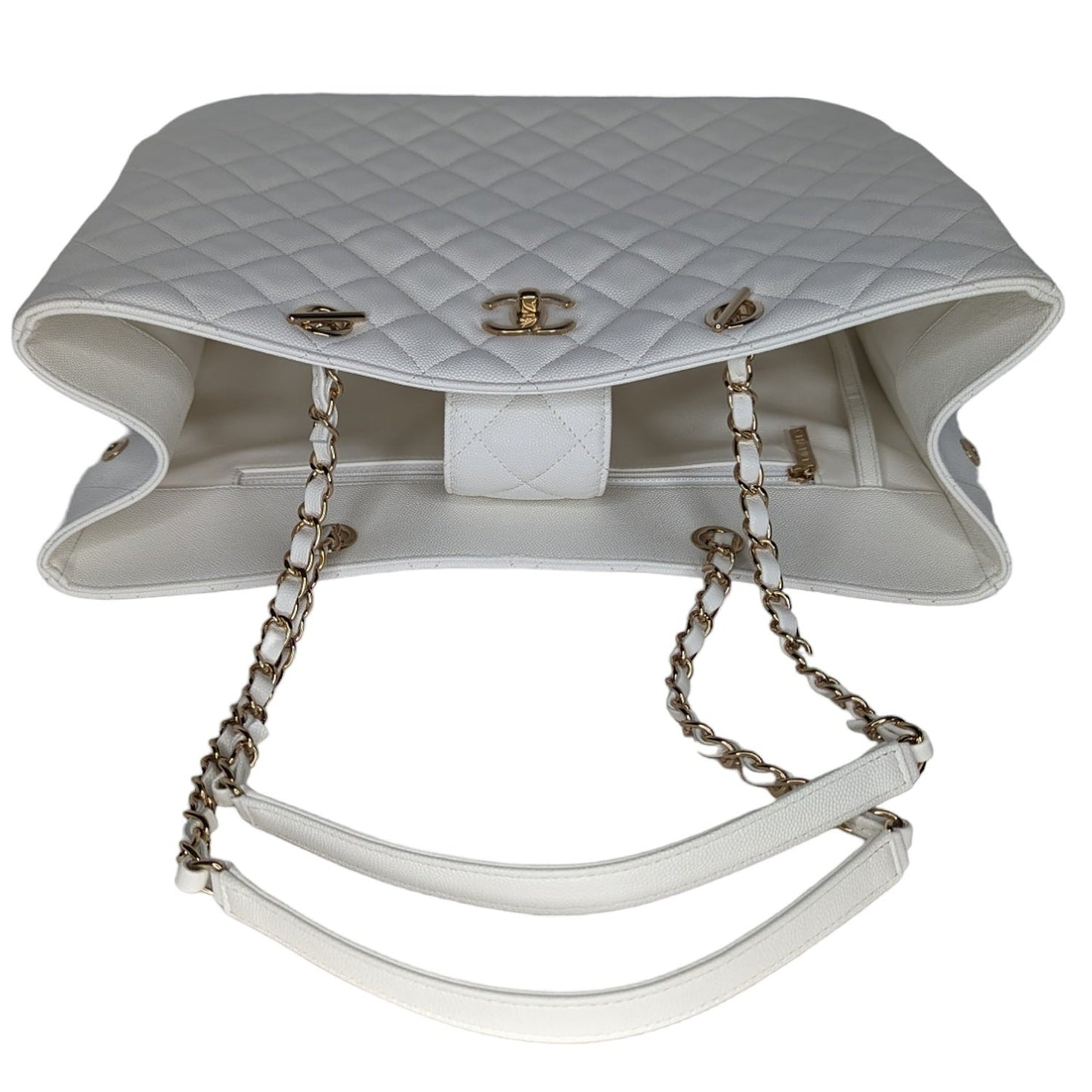 Luxury Chanel bag White Caviar Classic Timeless Tote