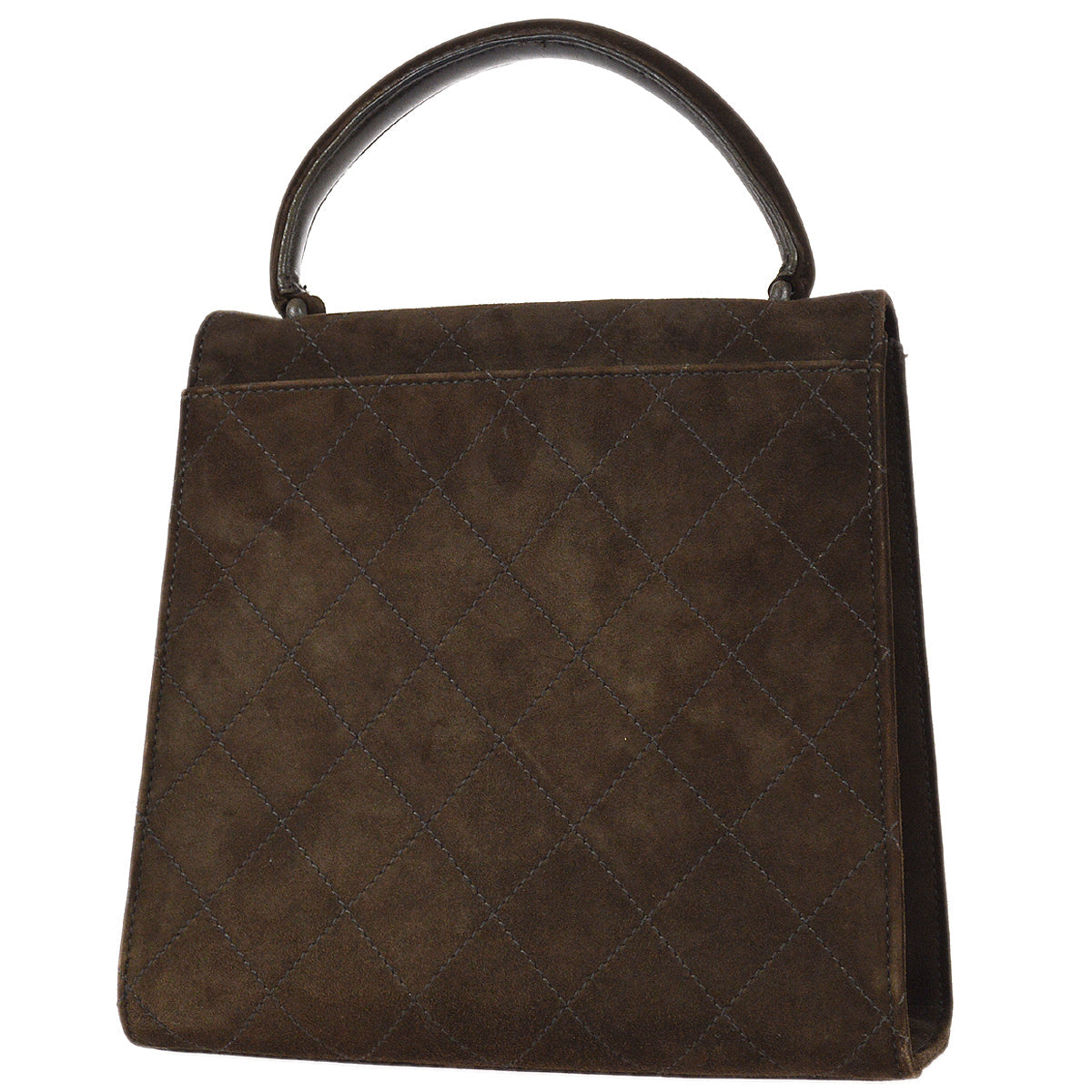 Luxury Chanel 1997-1999 Brown Suede Mademoiselle Lock Top Handle Bag