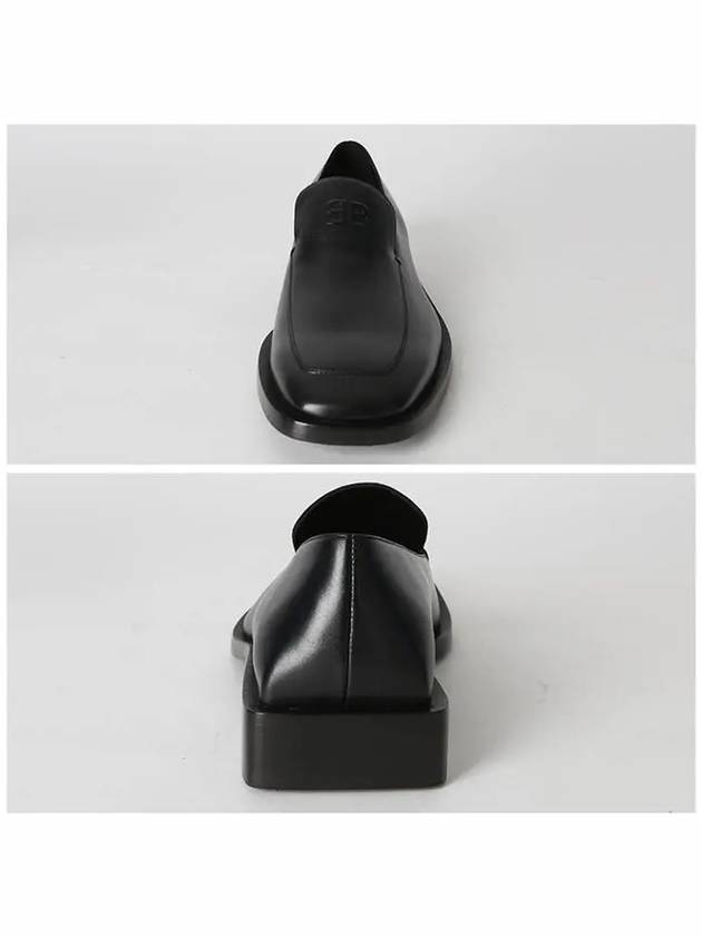 Luxury Balenciaga BB Logo Square Toe Loafers Black