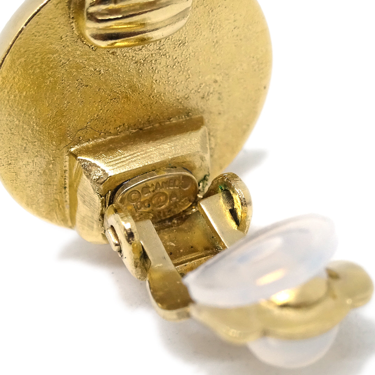 Chanel 2000 Gold & Black 'CC' Button Earrings