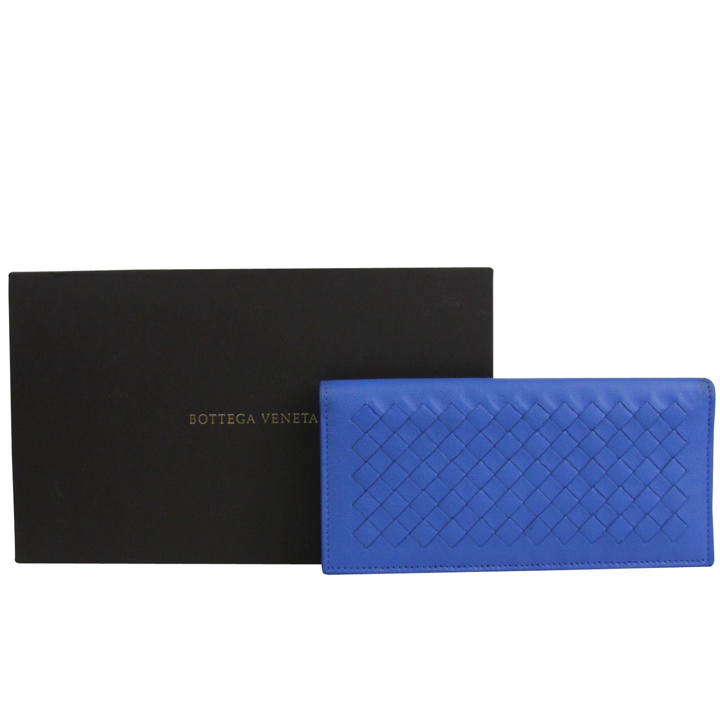 Luxury Bottega Veneta Men's Intercciaco Leather Woven Long Bifold Wallet