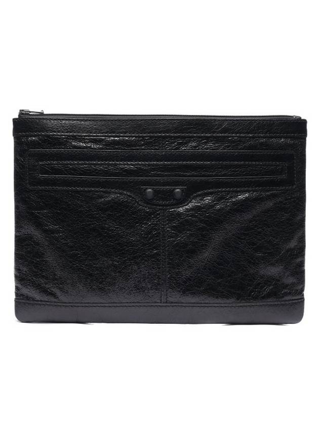 Luxury Balenciaga Classic Clip Clutch Bag Black