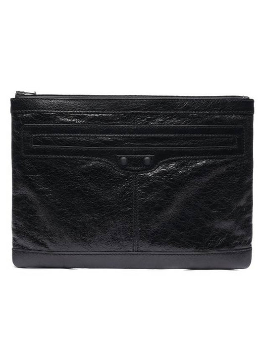 Luxury Balenciaga Classic Clip Clutch Bag Black