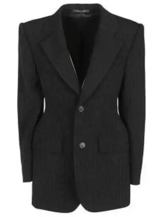 Luxury Balenciaga WoMen's Hourglass Blazer Jacket Black