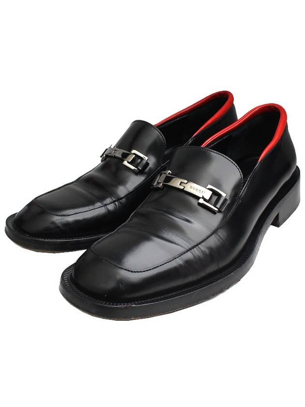 Luxury Gucci Trending 2025 Red trim black loafers 36 half C