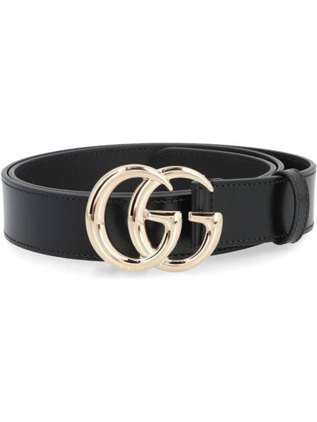 Luxury Gucci Trending 2025 GG Marmont Thin Leather Belt Black