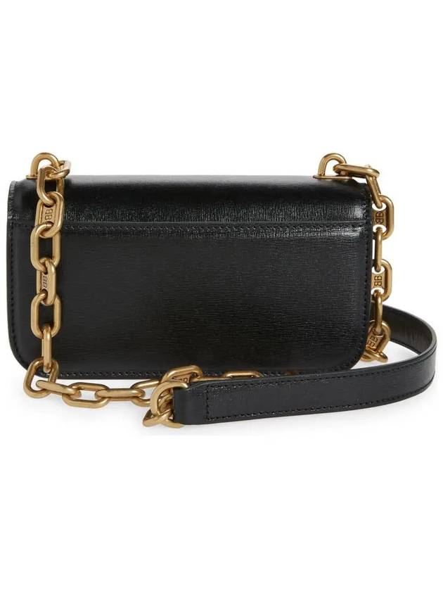 Luxury Balenciaga BB Gold Logo Cross Bag Black