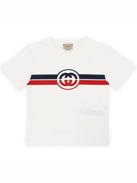 Luxury Gucci Trending 2025 Kids Print Cotton Short Sleeve T-Shirt White