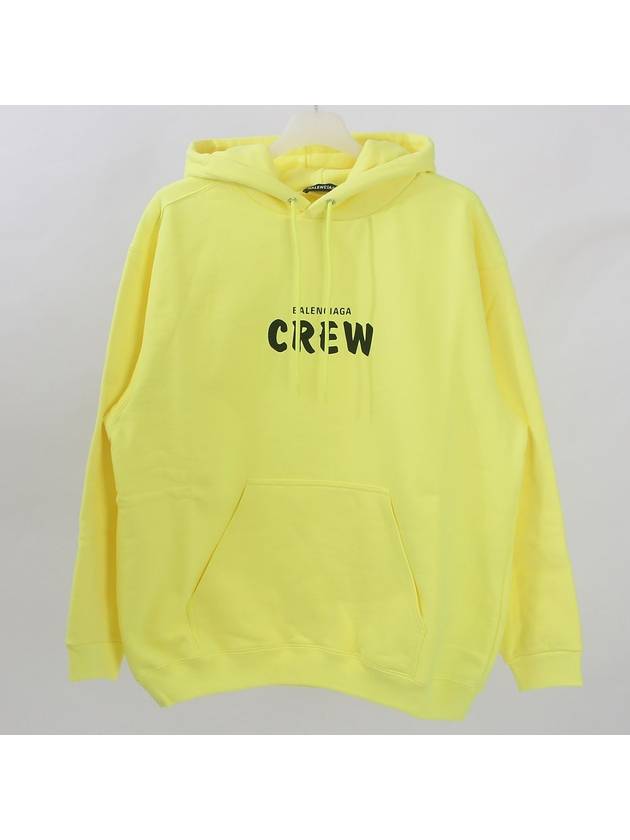 Luxury Balenciaga Logo Print Cotton Hoodie Yellow