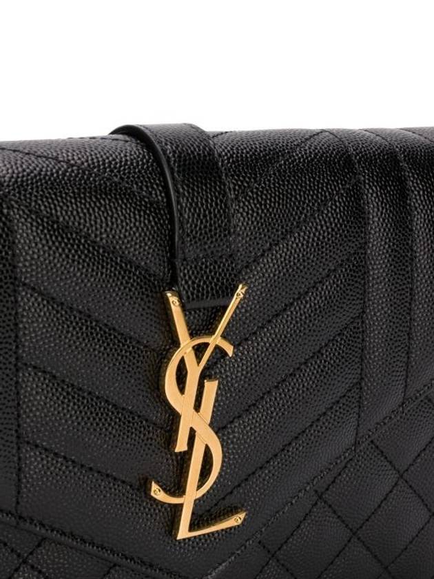 Luxury Saint Laurent Cassandre Monogram Chain Cross Bag Black