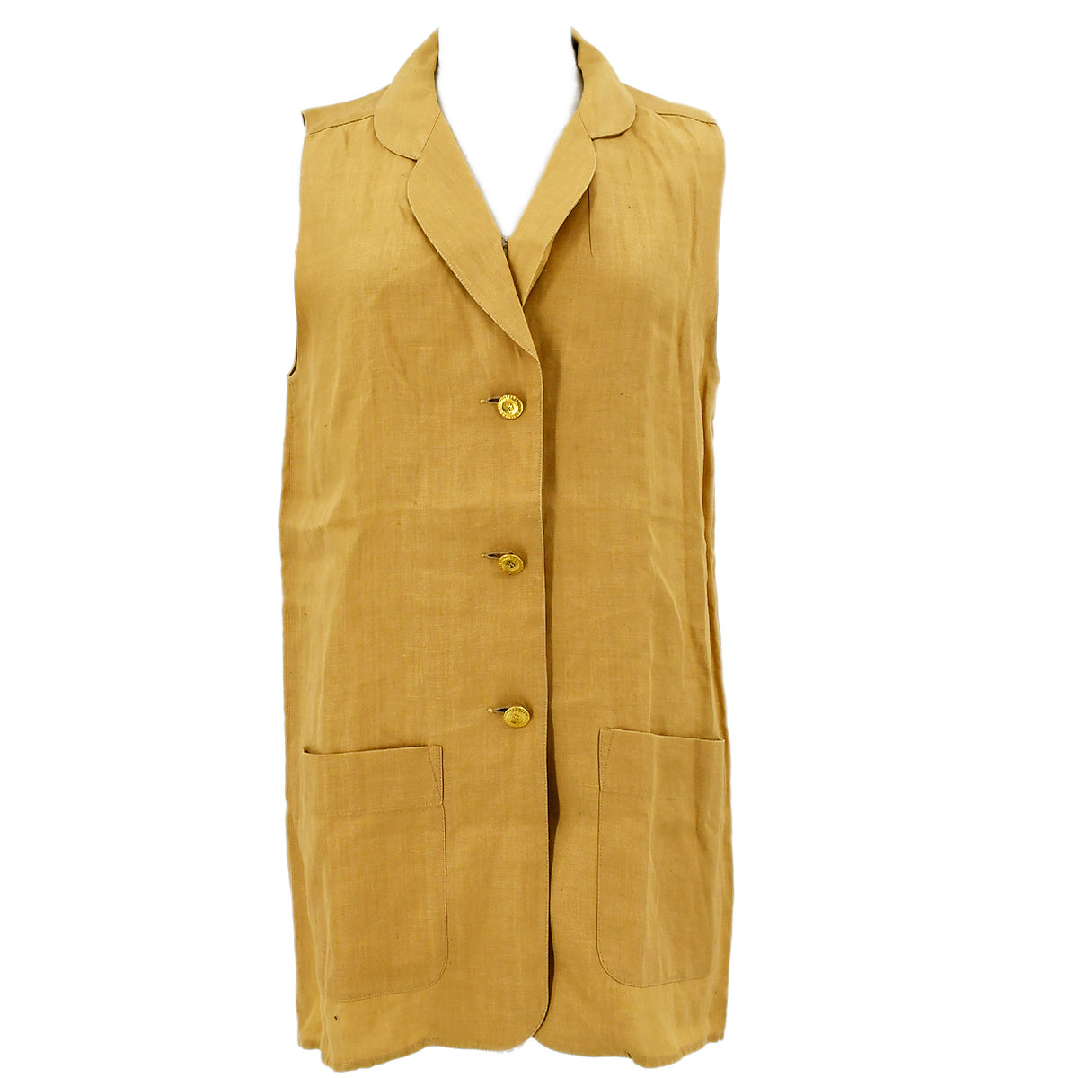 Luxury Chanel button-front linen waistcoat #38