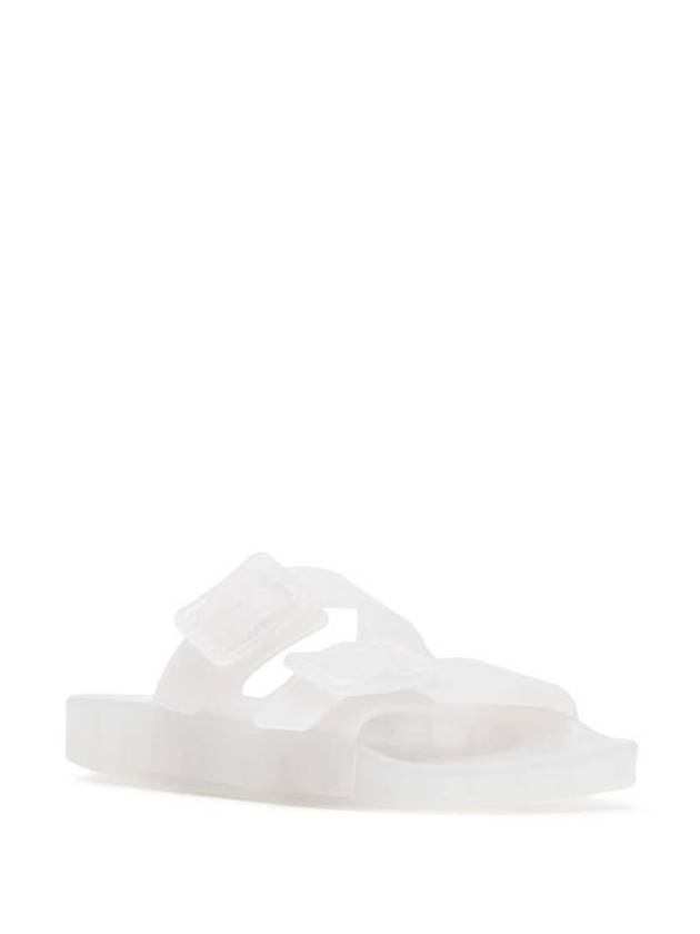 Luxury Balenciaga Mallorca Clear Rubber Slippers White