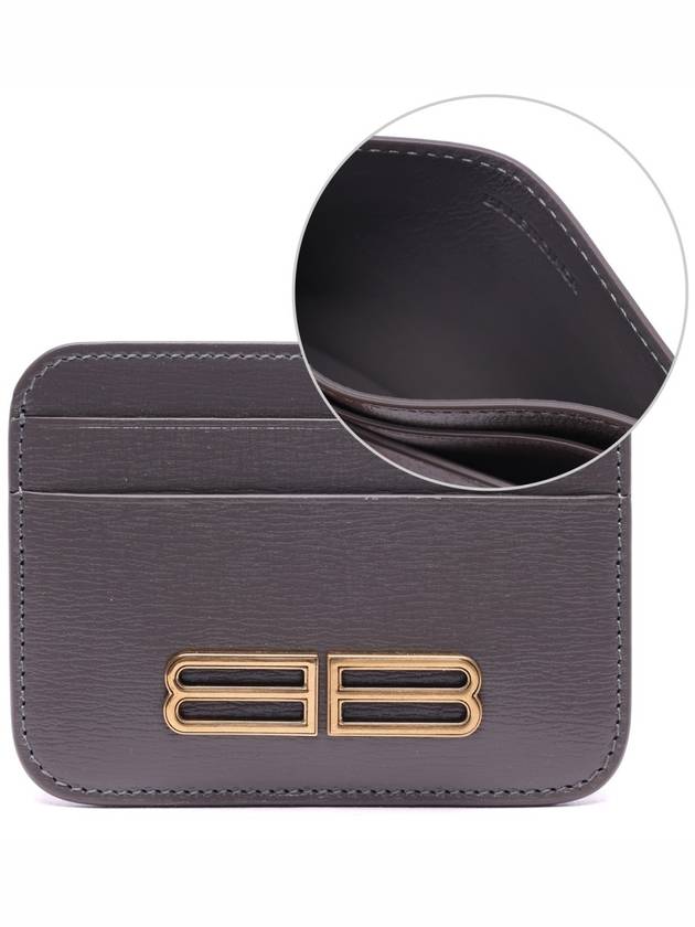 Luxury Balenciaga Gossip BB Logo Card Wallet Grey