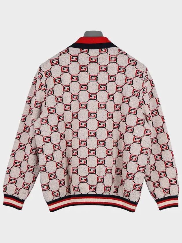 Luxury Gucci Trending 2025 GG Cotton Jacquard Zipper Cardigan Ivory Red