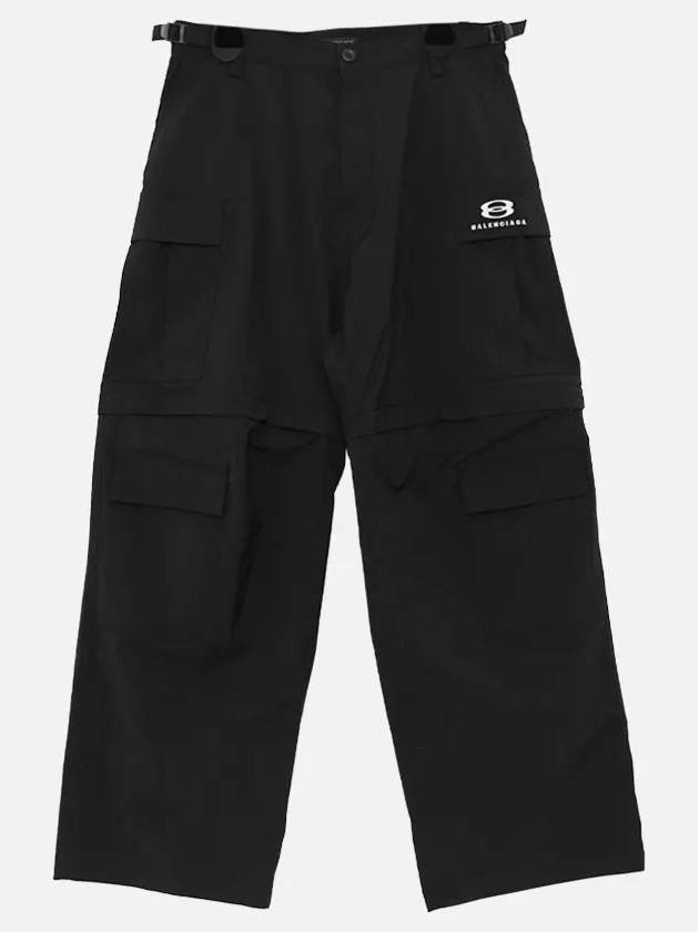 Luxury Balenciaga Unity Sports Icon Cargo Straight Pants Black