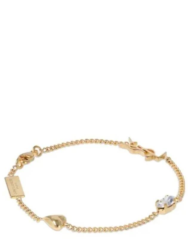 Luxury Saint Laurent Opyum Heart Chain Bracelet Gold