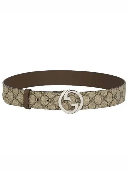 Luxury Gucci Trending 2025 GG Supreme Two-tone Belt Beige