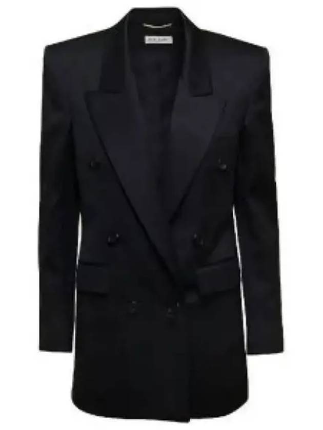 Luxury Saint Laurent Double Breasted Blazer Jacket Black