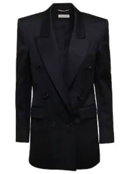 Luxury Saint Laurent Double Breasted Blazer Jacket Black