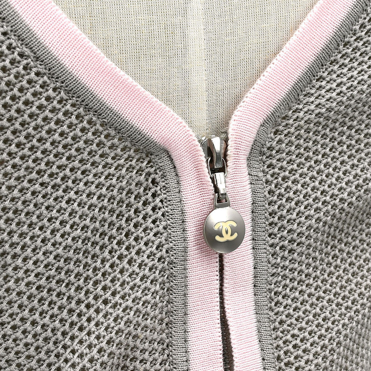 Luxury Chanel 2003 Spring Sports Line zip-front top #34