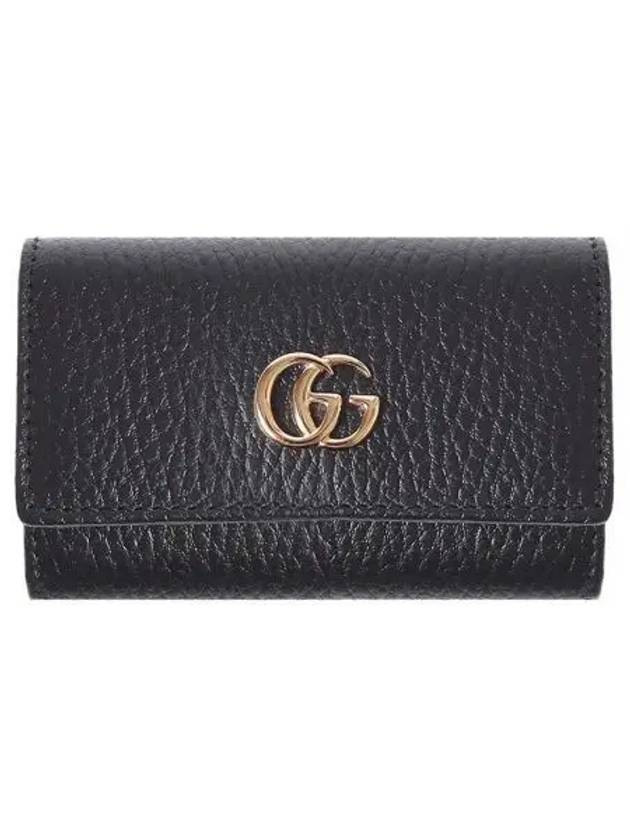 Luxury Gucci Trending 2025 GG Marmont Leather Key Holder Black