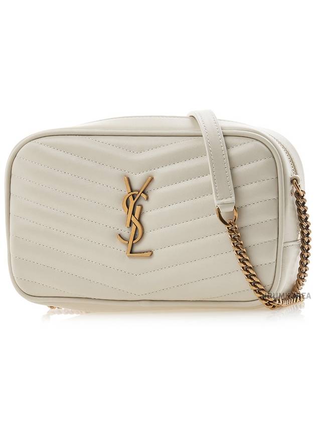 Luxury Saint Laurent Lou Small Leather Cross Bag White