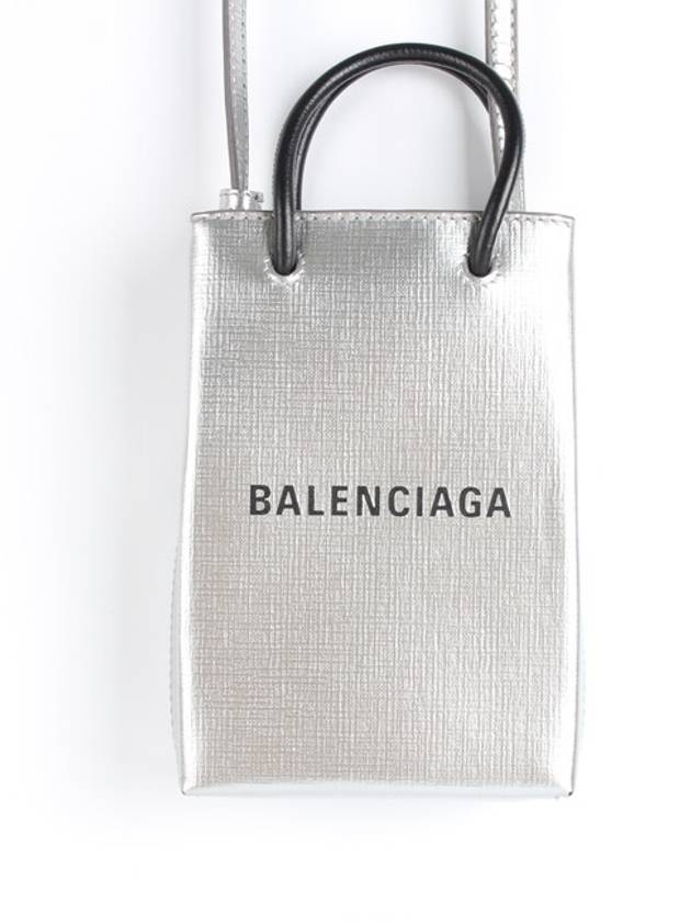 Luxury Balenciaga Phone holder cross bag silver