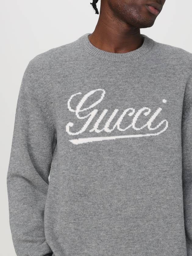 Luxury Gucci Trending 2025 Intarsia Wool Sweater Grey