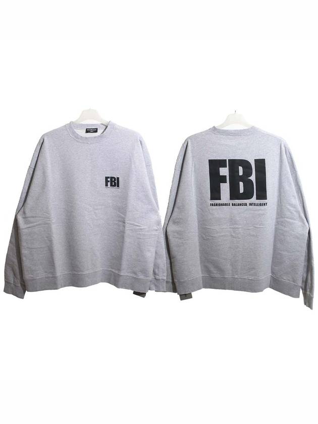 Luxury Balenciaga FBI Logo Sweatshirt Grey
