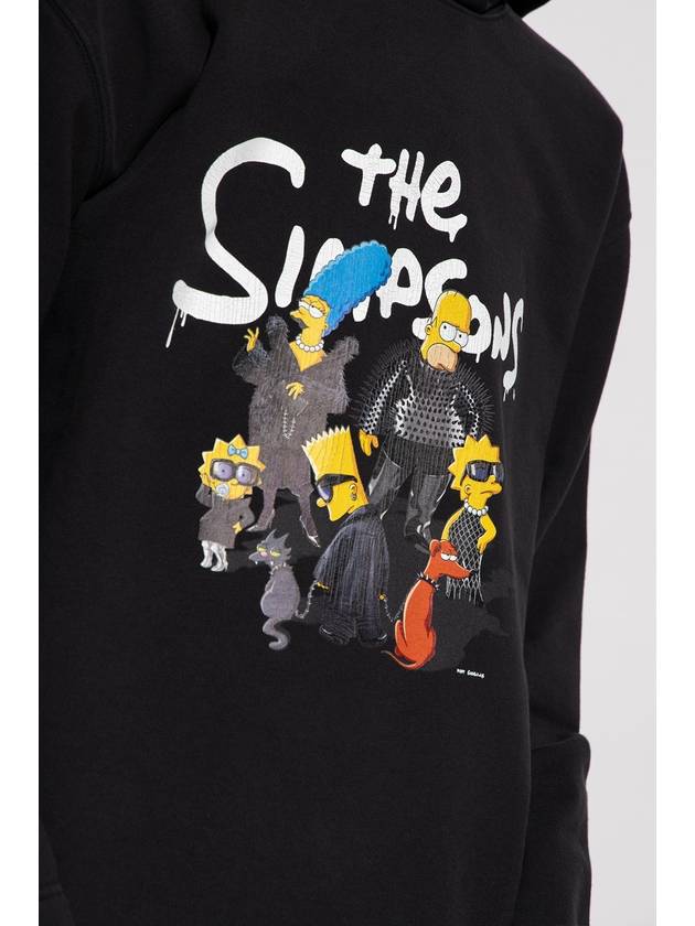 Luxury Balenciaga Simpsons Print Hoodie Black