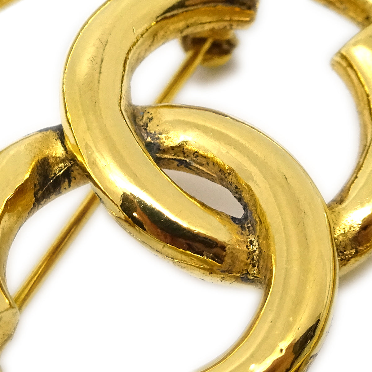 Luxury Chanel Medallion Brooch Pin Gold 1271