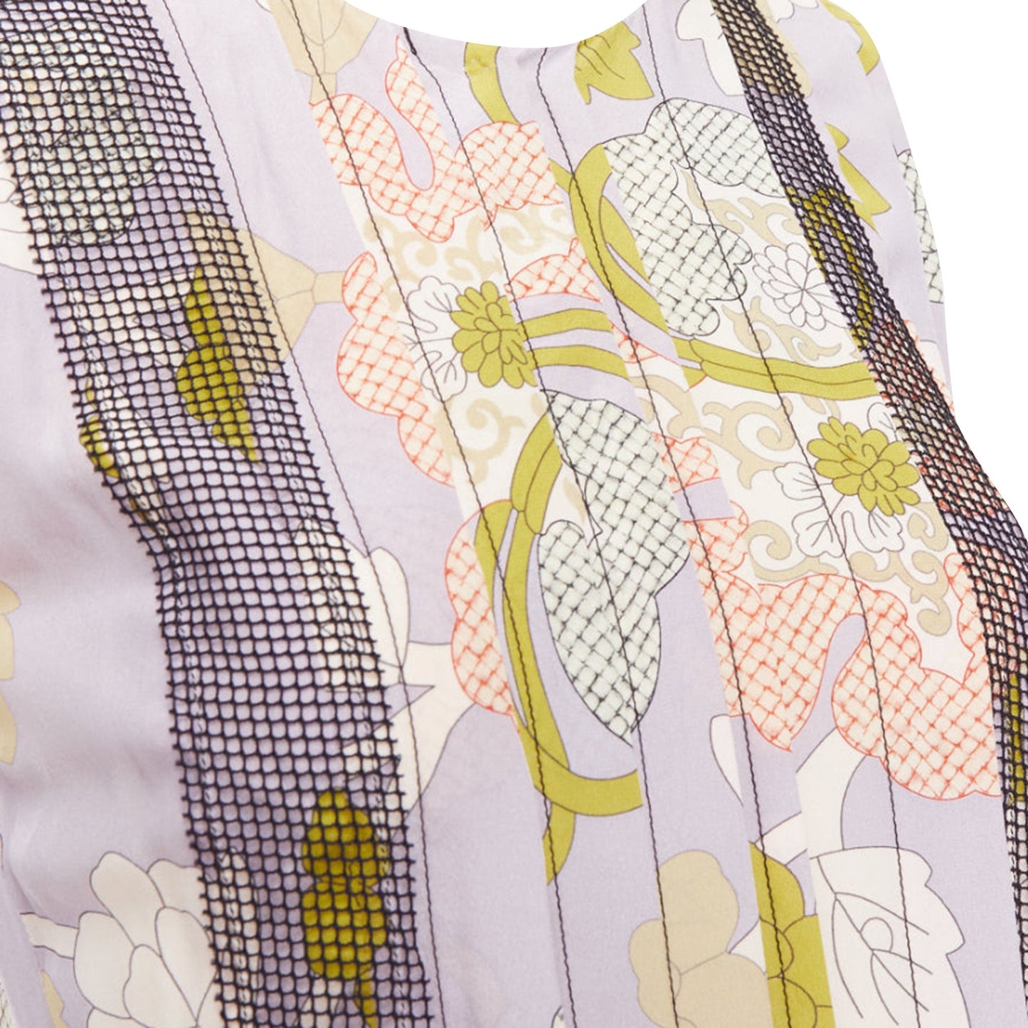Luxury Bottega Veneta silk purple floral print pleat dress