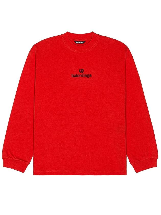 Luxury Balenciaga Logo Cotton Sweatshirt Red