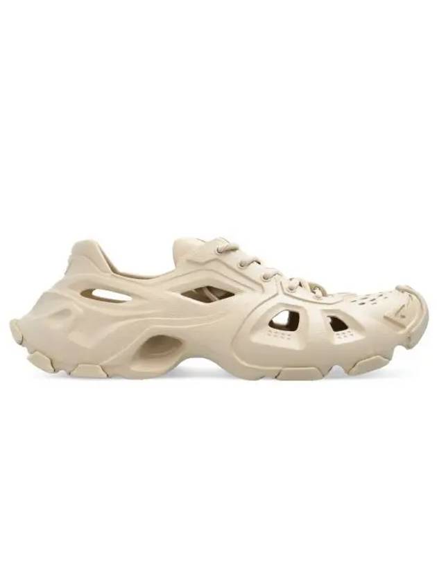 Luxury Balenciaga HD Rubber Sole Cut-Out Low Top Sneakers Beige