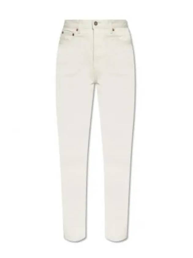Luxury Saint Laurent Slim Fit Denim Jeans Chalk White