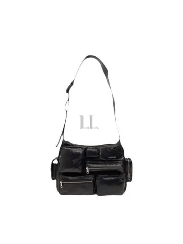 Luxury Balenciaga Super Busy Messenger Bag Black