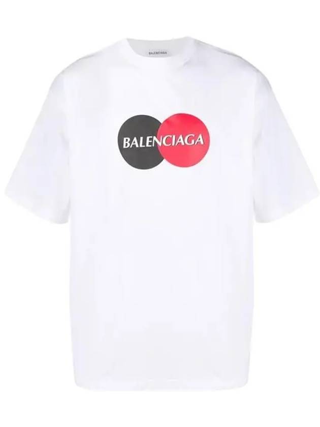 Luxury Balenciaga Logo Print Oversized Short Sleeve T-Shirt White