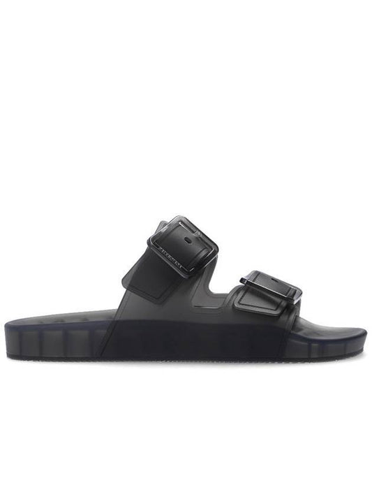 Luxury Balenciaga Mallorca Strappy Leather Slippers Black