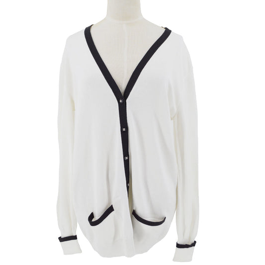 Luxury Chanel logo-buttons V-neck cardigan #44