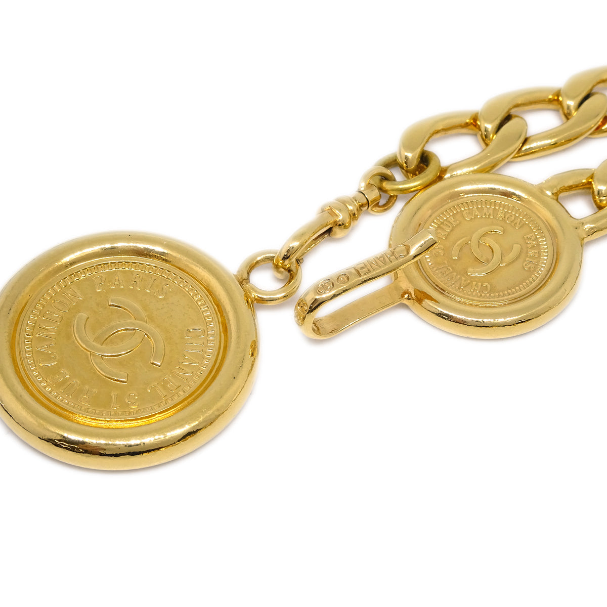 Chanel Medallion Chain Belt Gold 95A Small New