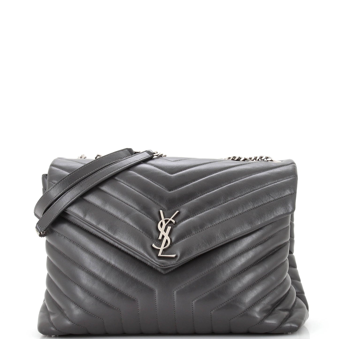 Luxury Saint Laurent Loulou Shoulder Bag Matelasse Chevron Leather Large