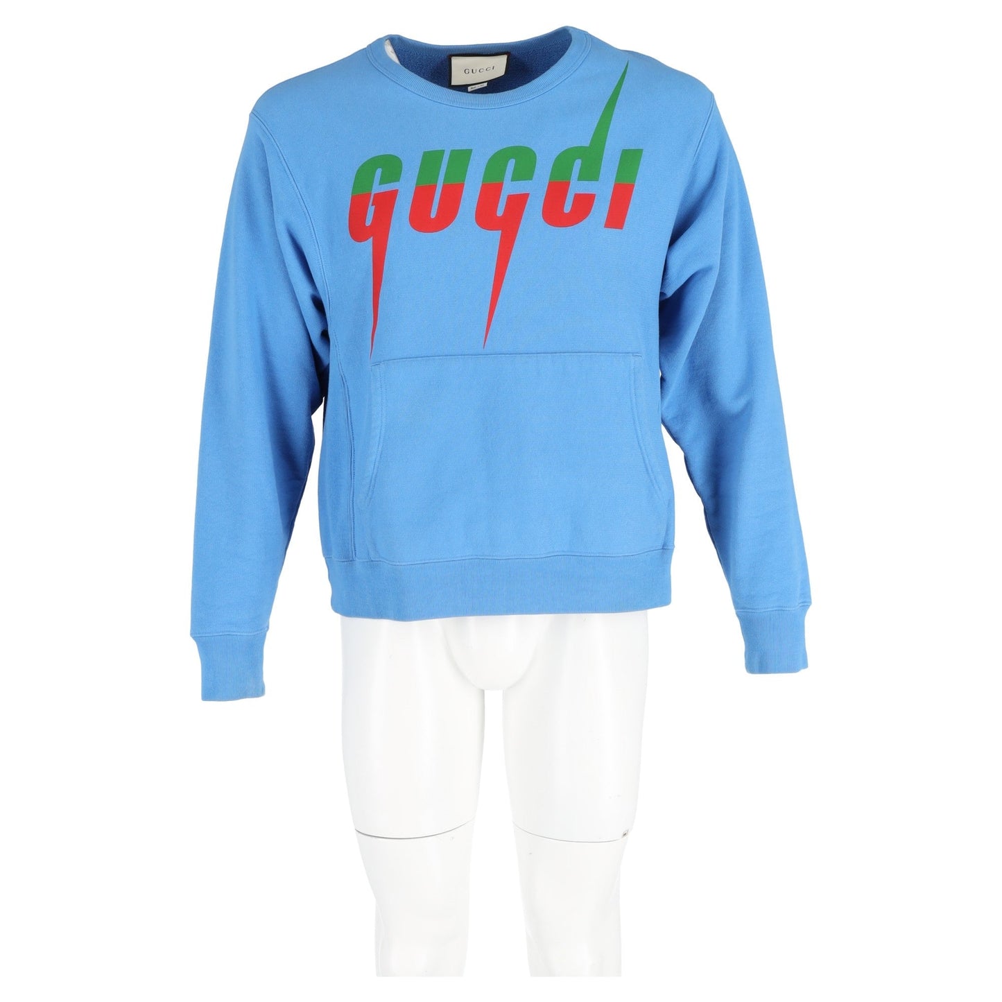 Luxury Gucci Trending 2025 Blade Logo-Print Sweatshirt in Blue Cotton