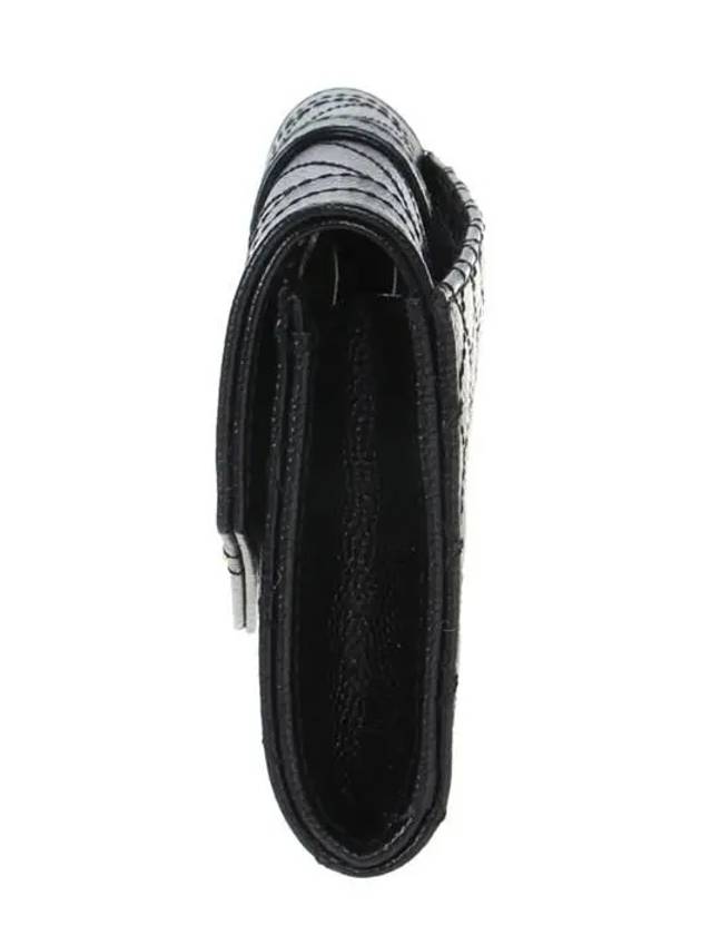 Luxury Saint Laurent Matelasse Monogram Envelope Small Half Wallet Black