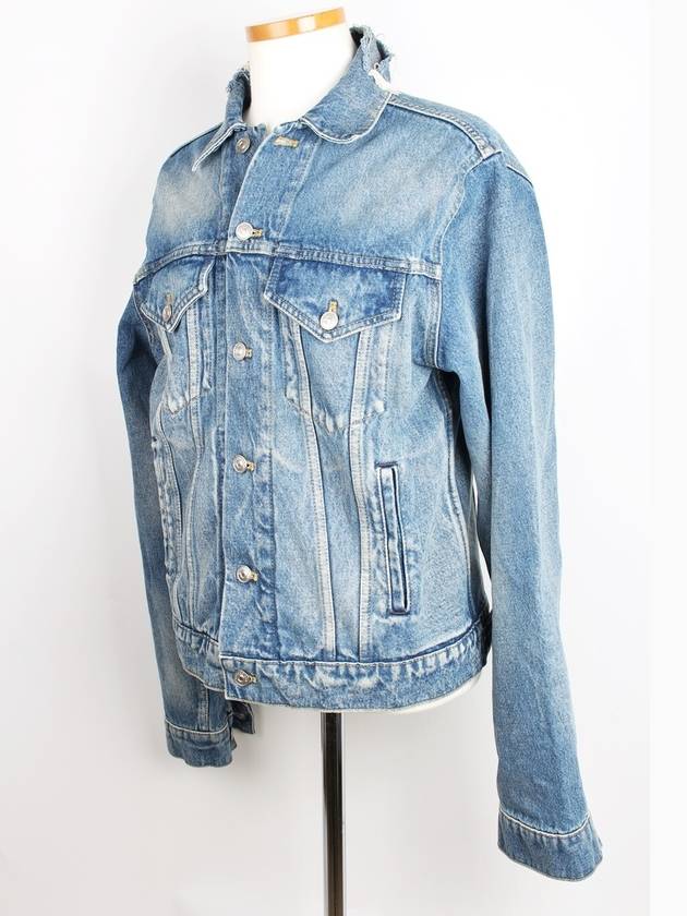 Luxury Balenciaga Wave logo denim jacket 46