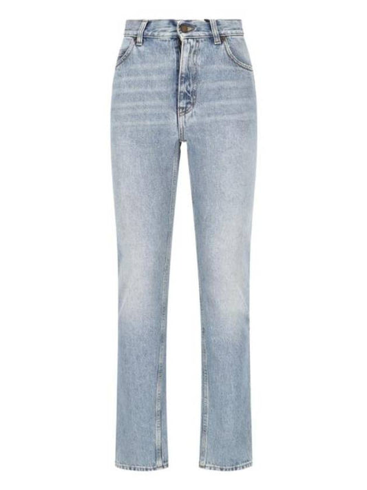 Luxury Saint Laurent Denim Cotton Straight Jeans Blue