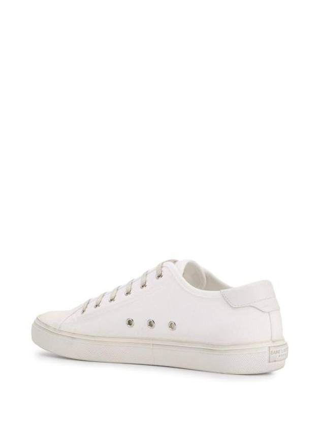 Luxury Saint Laurent Malibu Logo Canvas Low Top Sneakers White