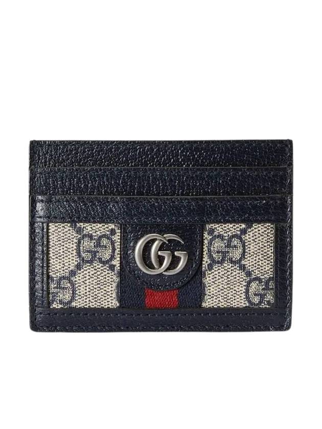 Luxury Gucci Trending 2025 Ophidia GG 2-stage Card Wallet Navy